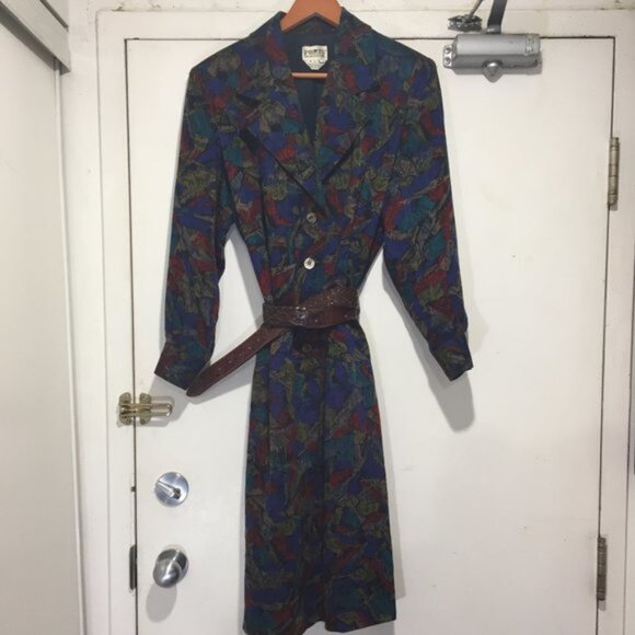 VINTAGE PORTS INTERNATIONAL MIDI BELTED DRESSES SIZE L - Picture 3 of 9